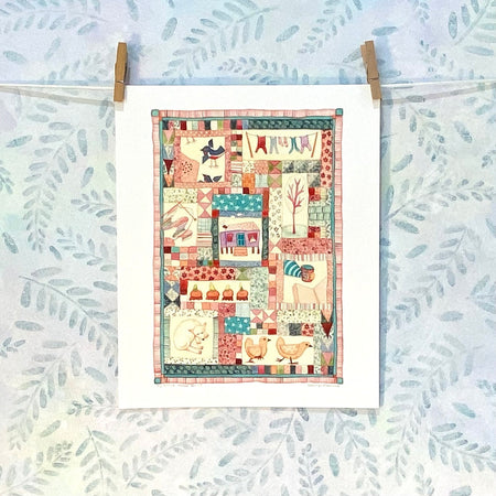 Home, Knitting, Pets and Gardens - Cosy Art Print