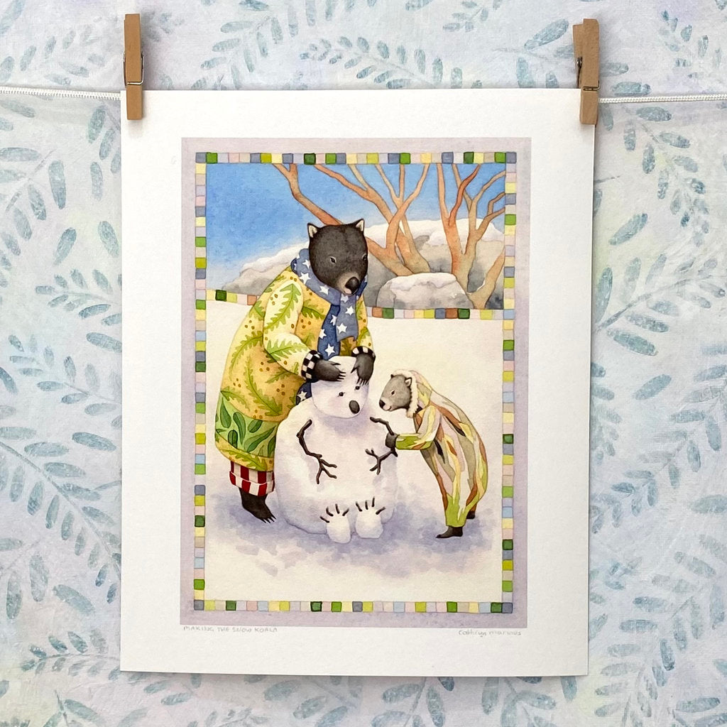 Warm-hearted Wombat and Koala - Australian Animal Art Print