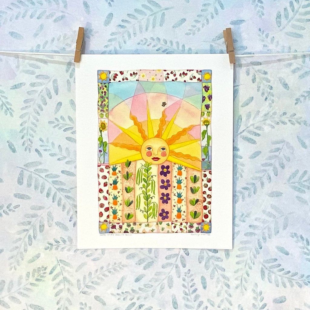 Sunny Art Print for Gardeners and Vegetable Growers