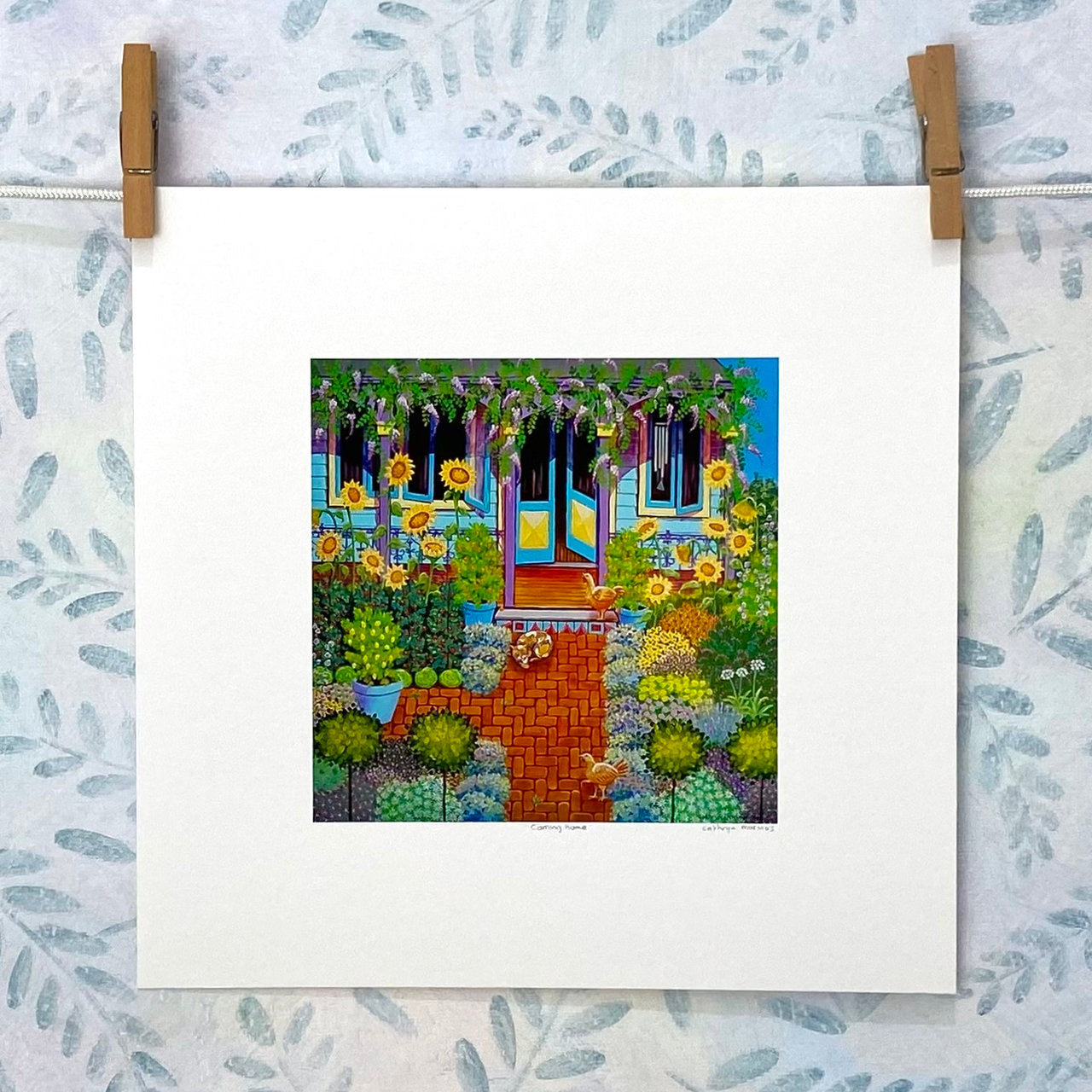 Coming Home to Cat and Chickens - Art Print