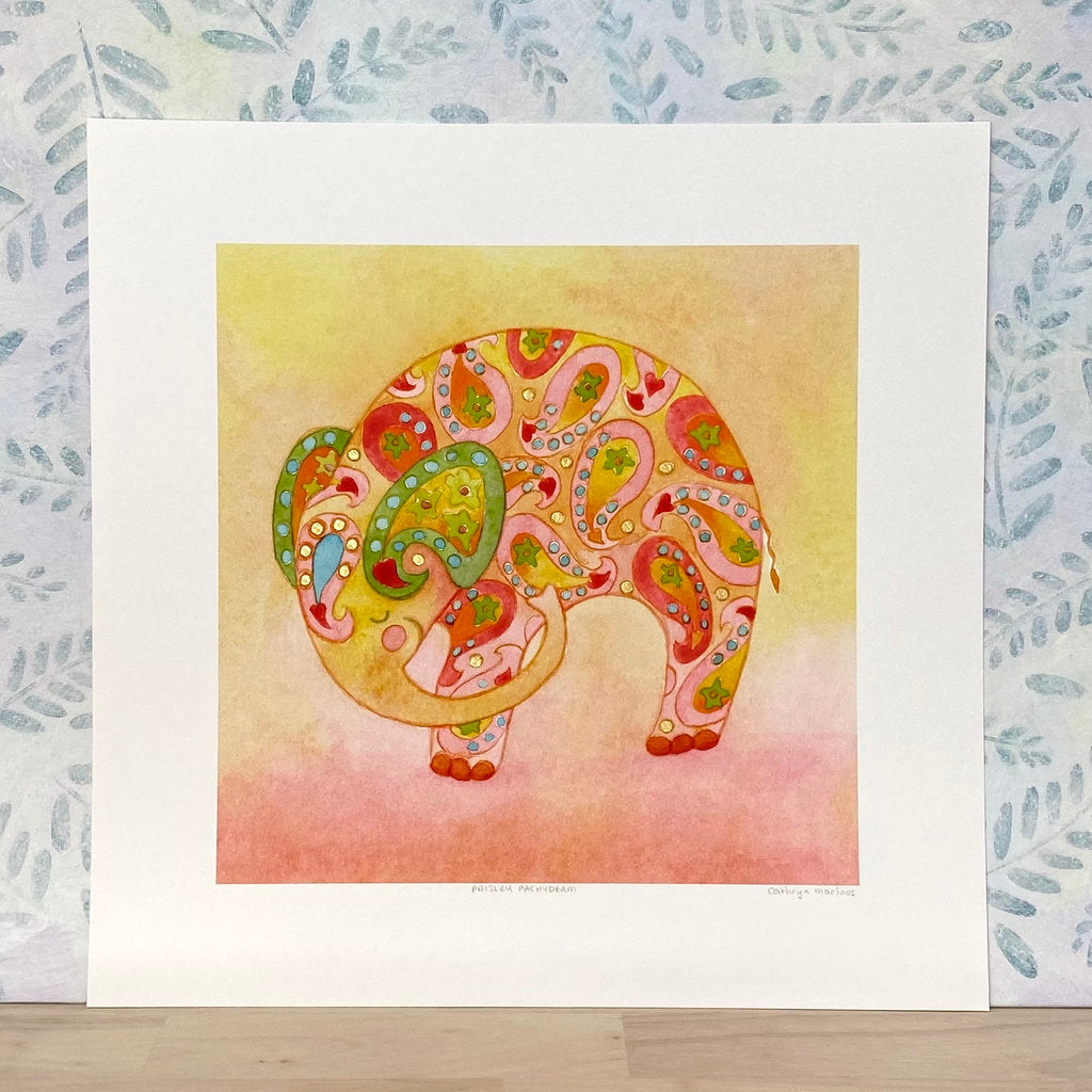 Cute Baby Elephant Print from Original Art Work
