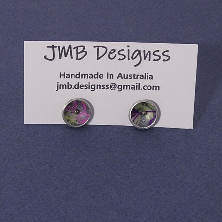 Anodised aluminium stud earrings Blue Aura Collection