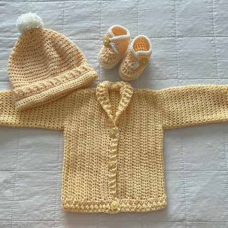 Crochet Cozy Baby Grandpa Jacket Set