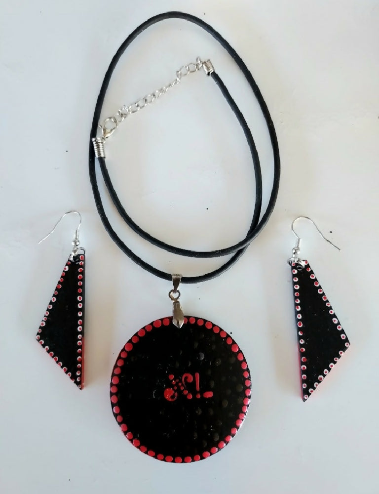 Original Dot Art design Pendant and Earing set called "Gone Dotty "