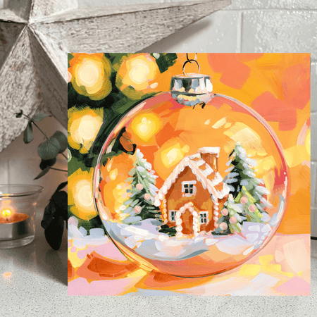 Gingerbread Glow Christmas Greeting Art Card