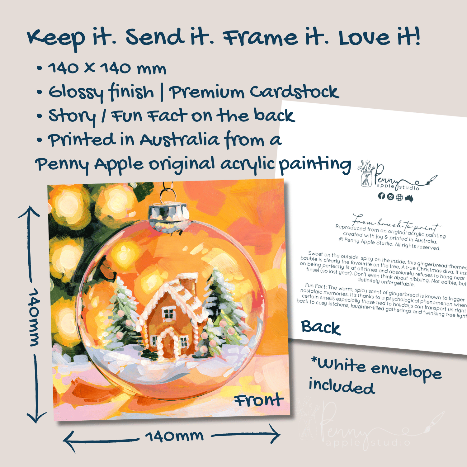 Gingerbread Glow Christmas Greeting Art Card