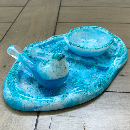 3 PIECE VANITY SET IN OCEAN BLUE