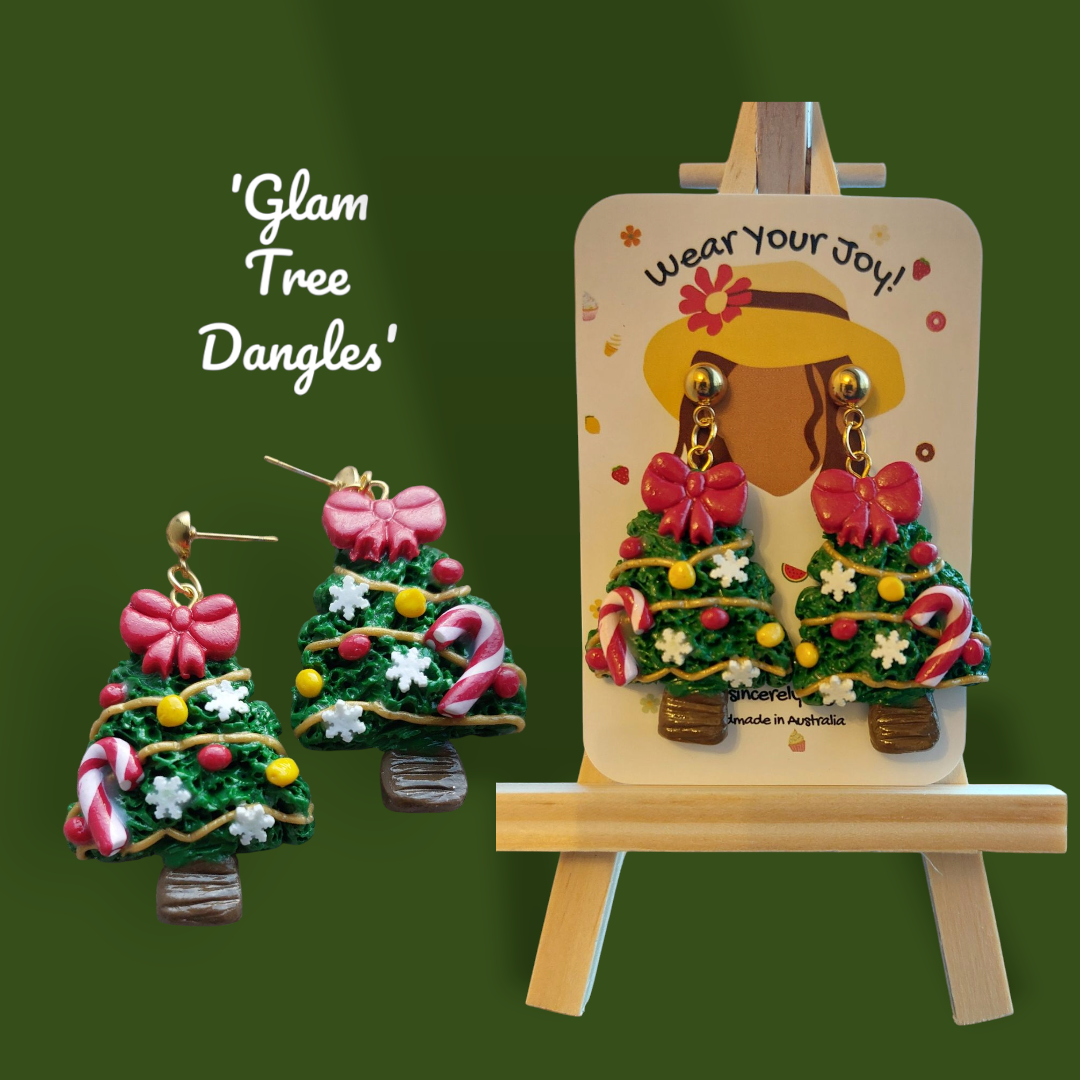 Polymer Clay Earrings  - Holiday Dangles Collection