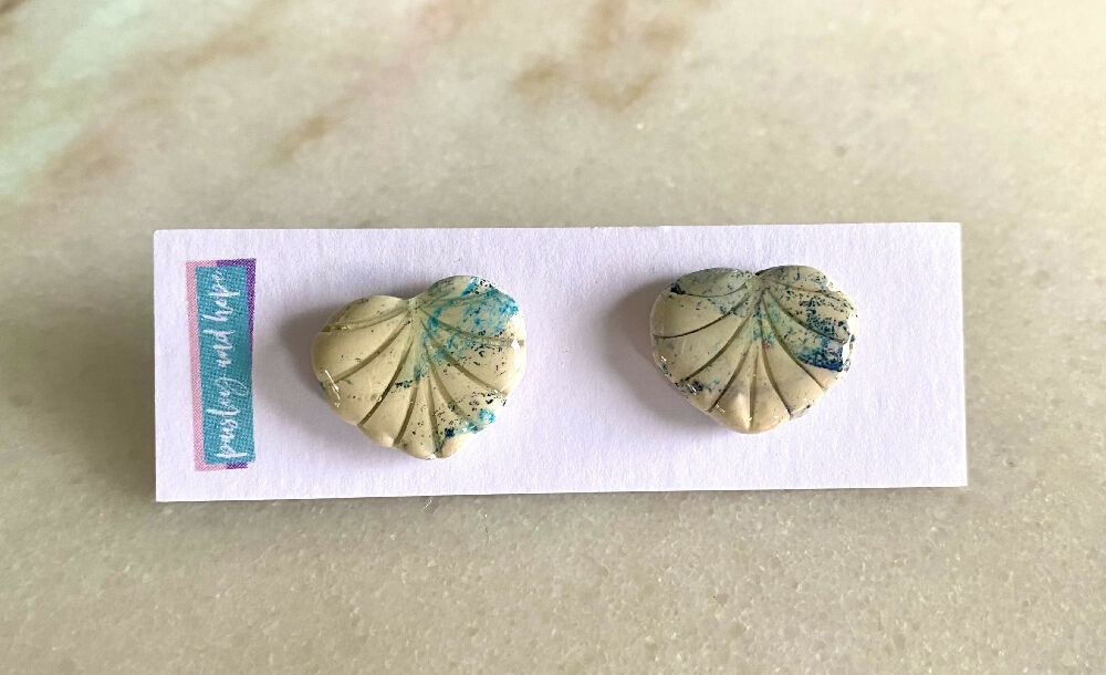 Polymer Clay Statement Studs - Leaf #2