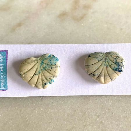 Polymer Clay Statement Studs - Leaf #2