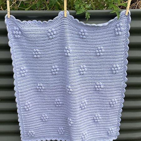 Perfect Puff Petals Pram Blanket in Mauve