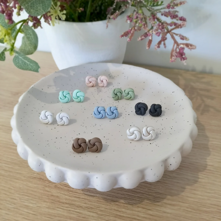 Polymer Clay Knot Studs - 20 Colour Optons