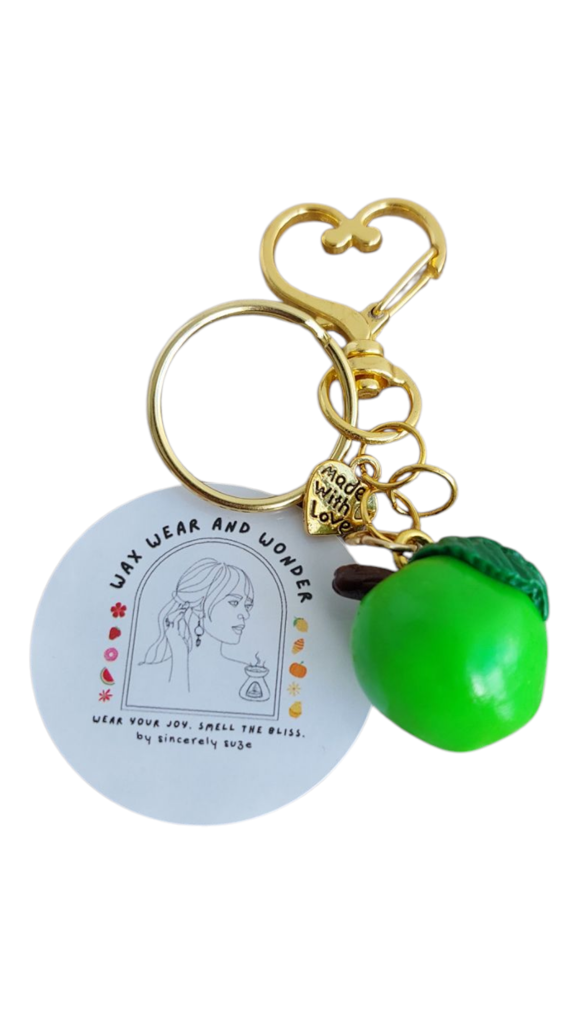 Bag Charms and Key Rings - Fruit Themed Solo in Gold/Silver Tone
