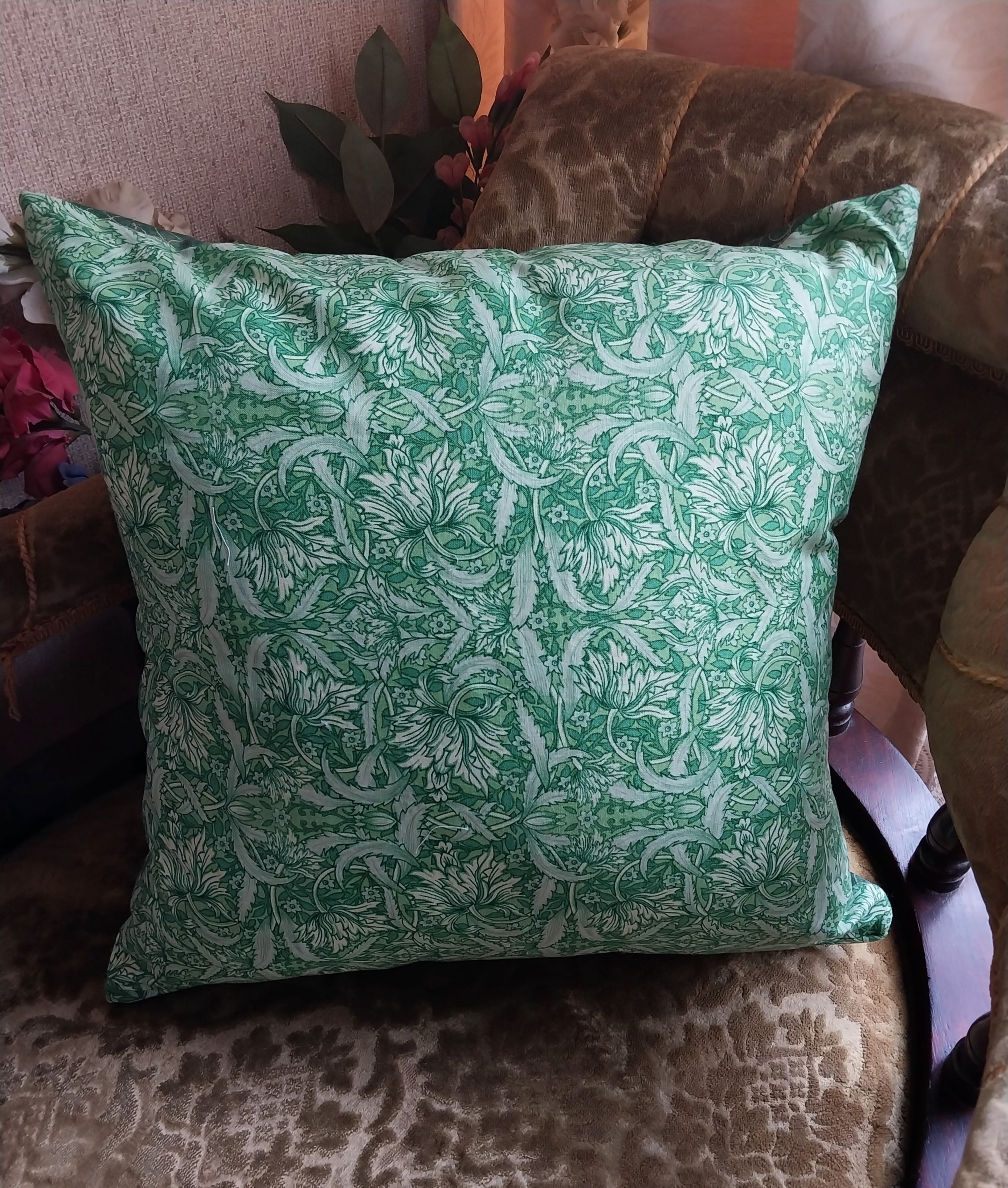 Green Unicorn Embroidered Patchwork Cushion Cover