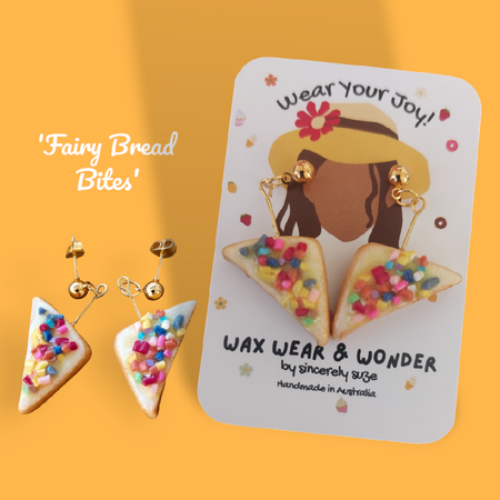 Polymer Clay Earrings - Fairy Bread Bites