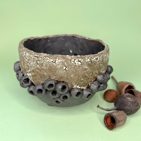 Ceramic gumnut orchid pot