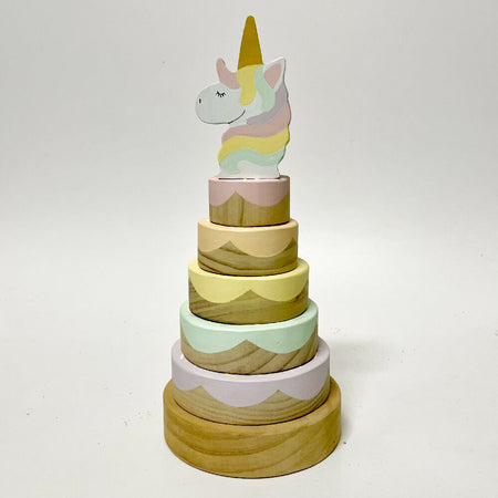 Ring stacker with unicorn topper.