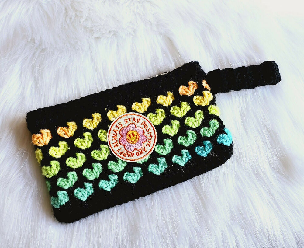 Oh My Heart Crochet Zip Pouch