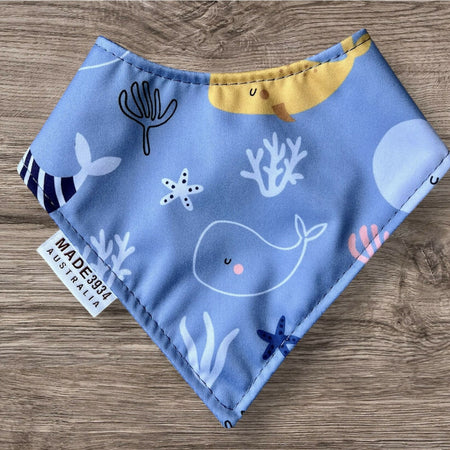 Bandana Style Waterproof Bib - Underwater on Blue Background