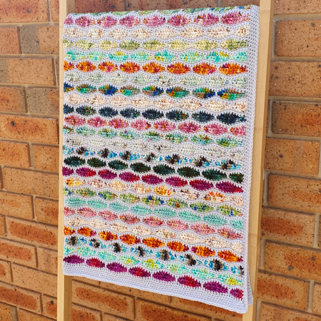 Stained Glass crochet baby blanket wool grey