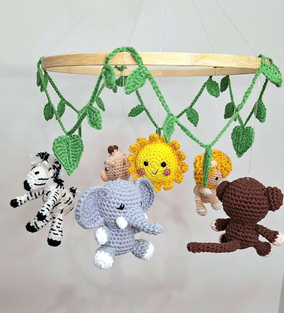 Jungle animal nursery mobile