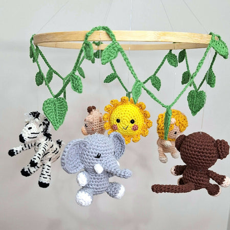 Jungle animal nursery mobile