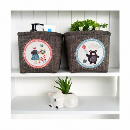 Matching Pair of Mini Storage Cubes - Sold as a Set