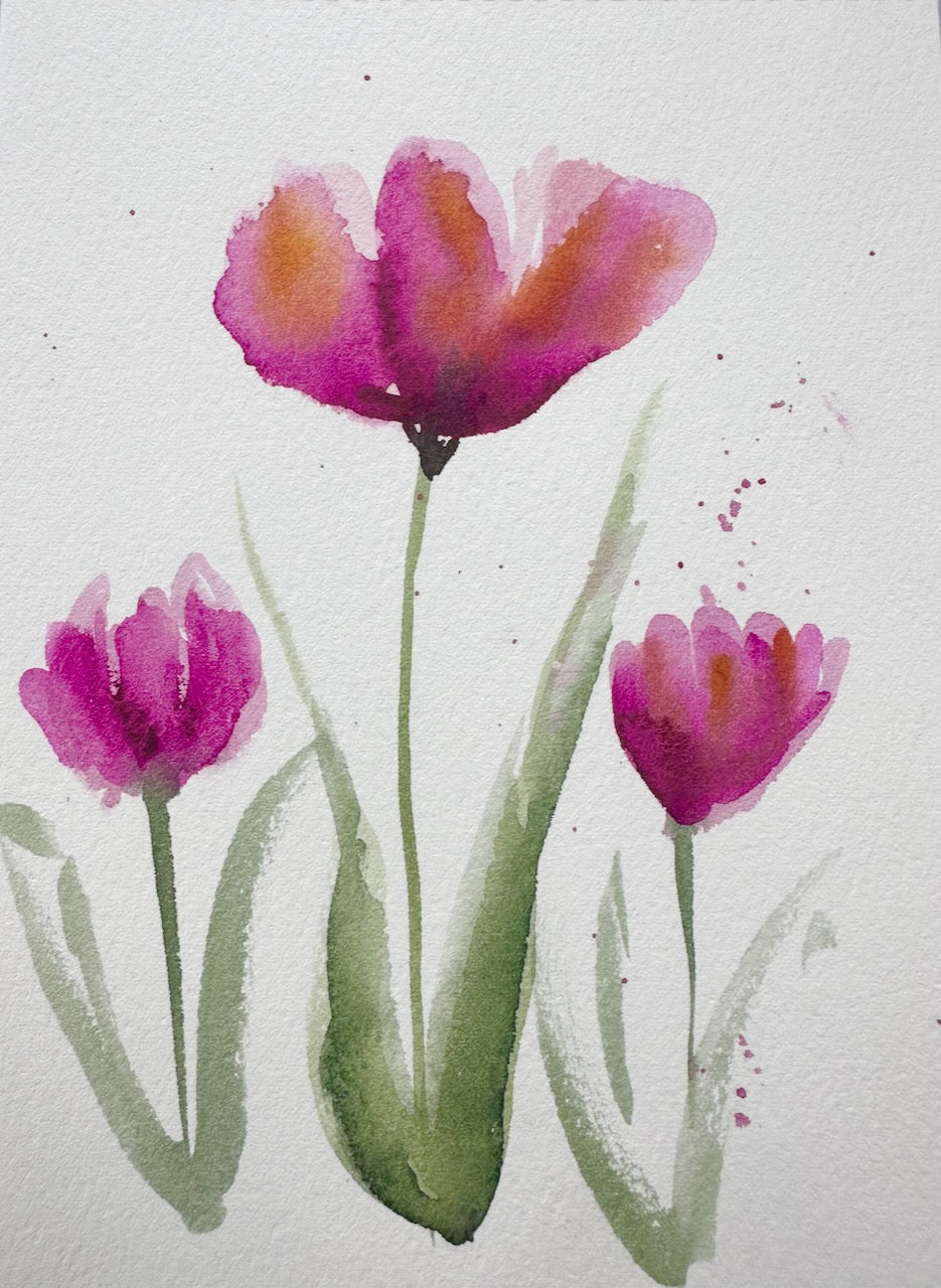 Greeting Card Painting Tutorials ~ Flowers