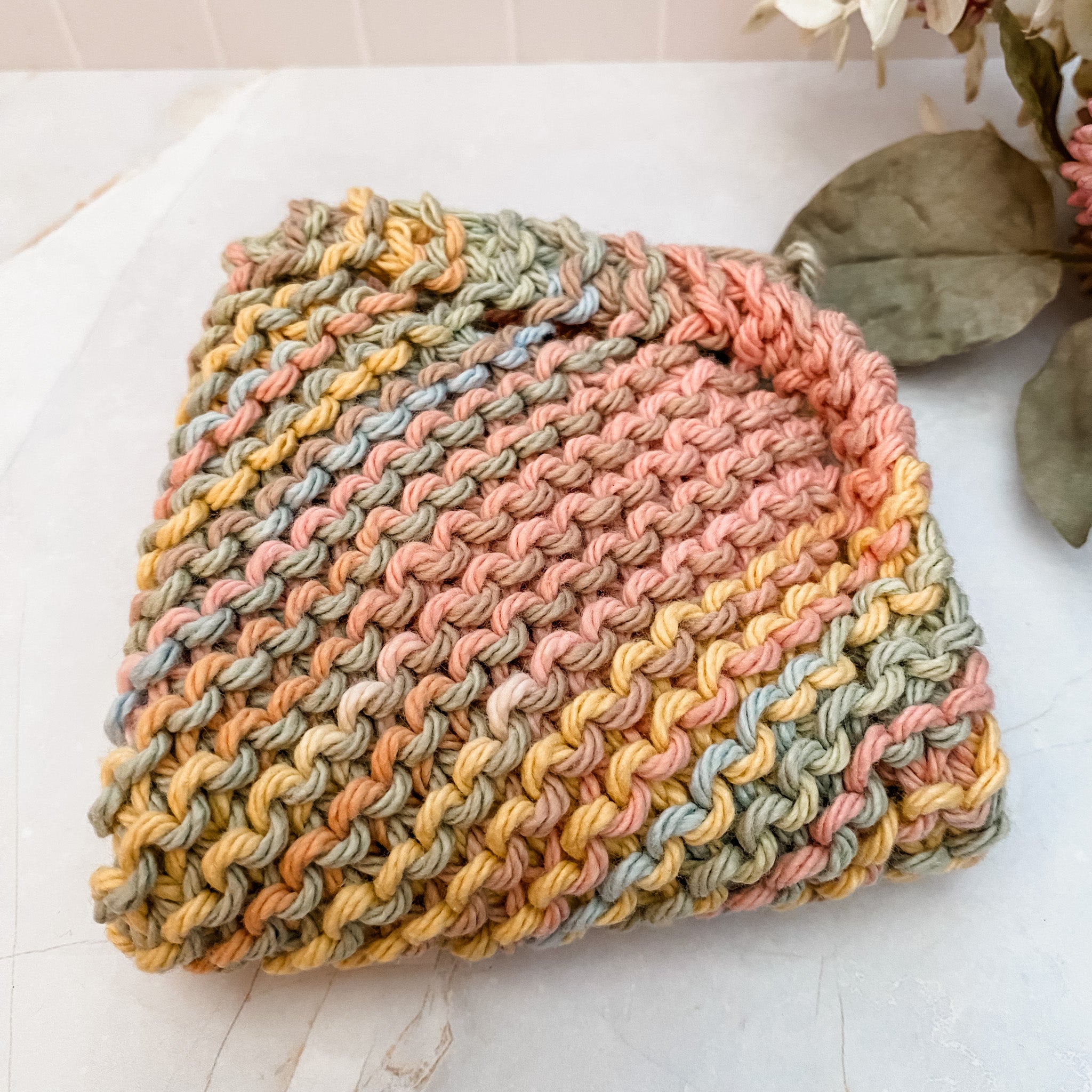 Handmade 100% Cotton Knitted Face or Dish Cloth