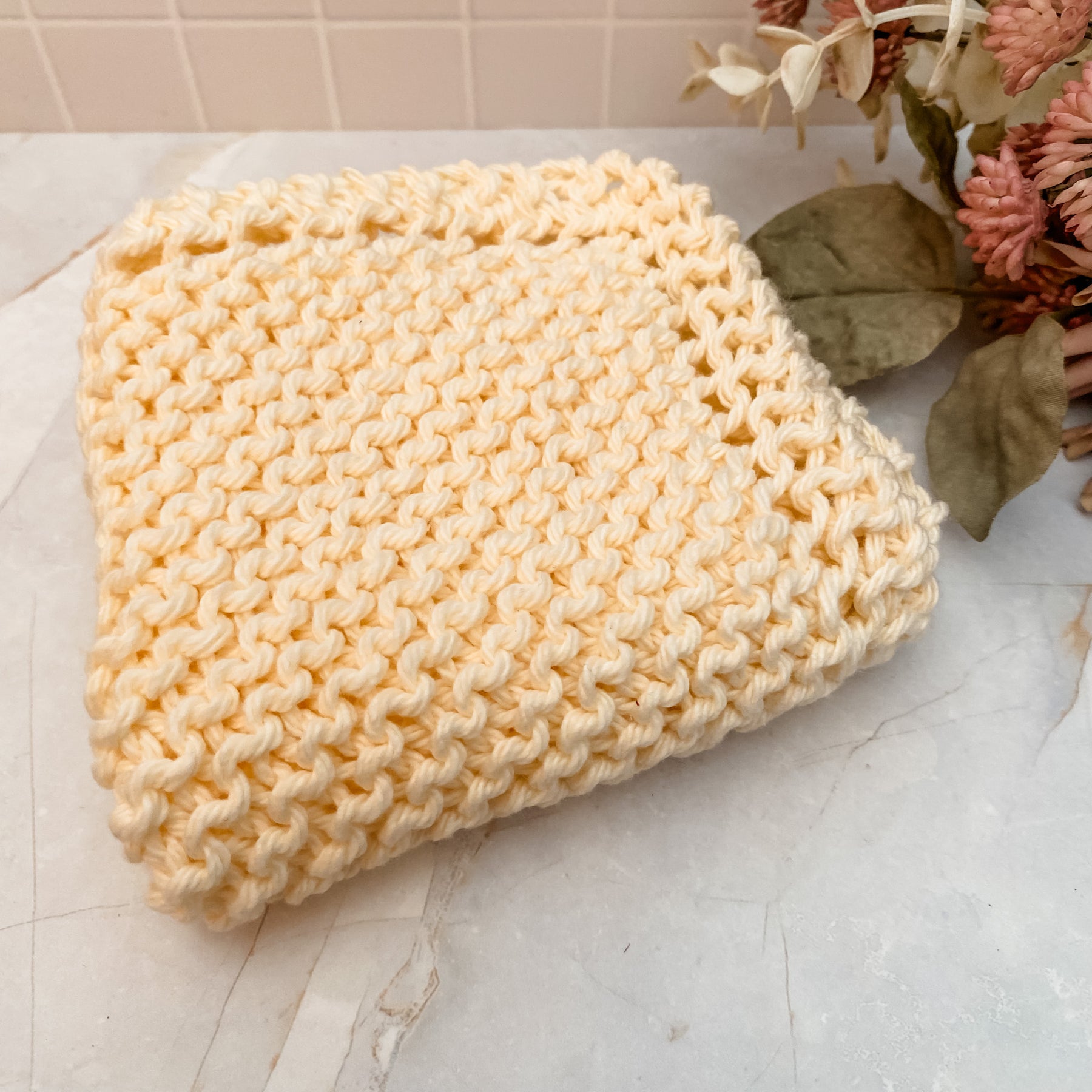 Handmade 100% Cotton Knitted Face or Dish Cloth