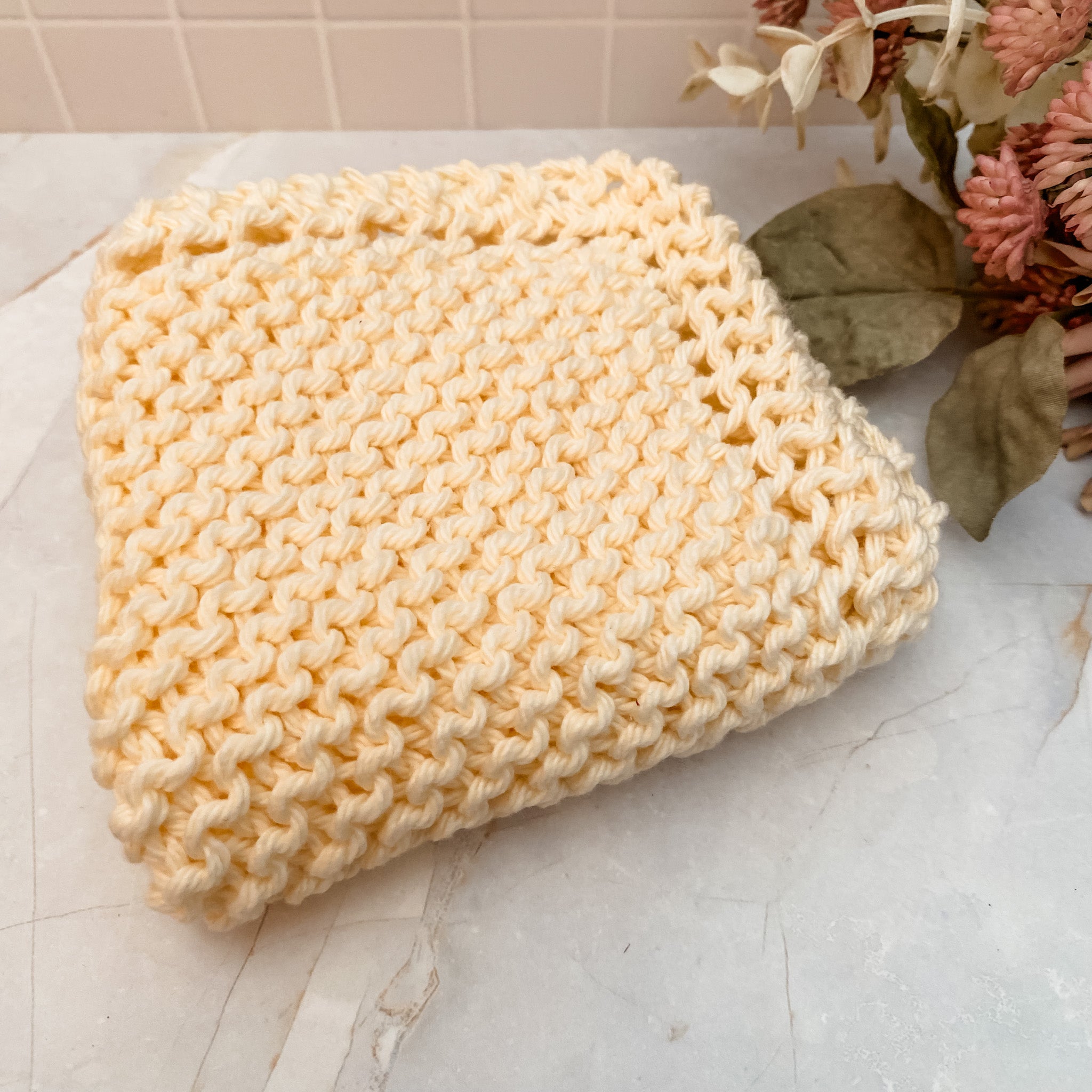 Handmade 100% Cotton Knitted Face or Dish Cloth