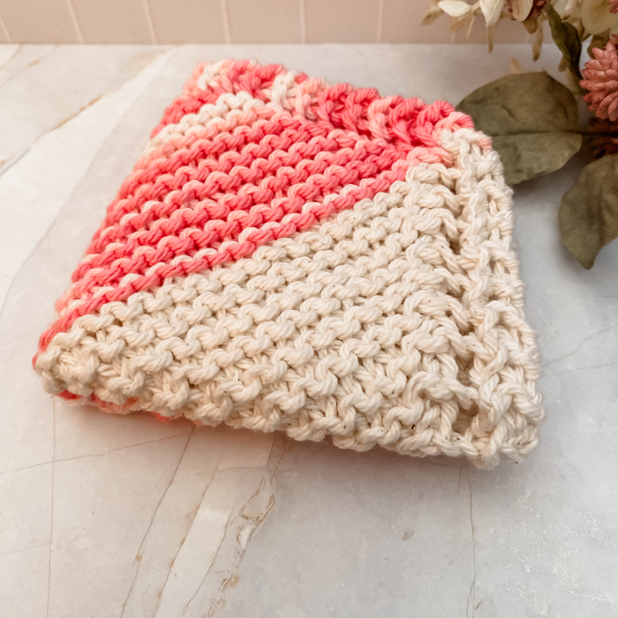 Handmade 100% Cotton Knitted Face or Dish Cloth