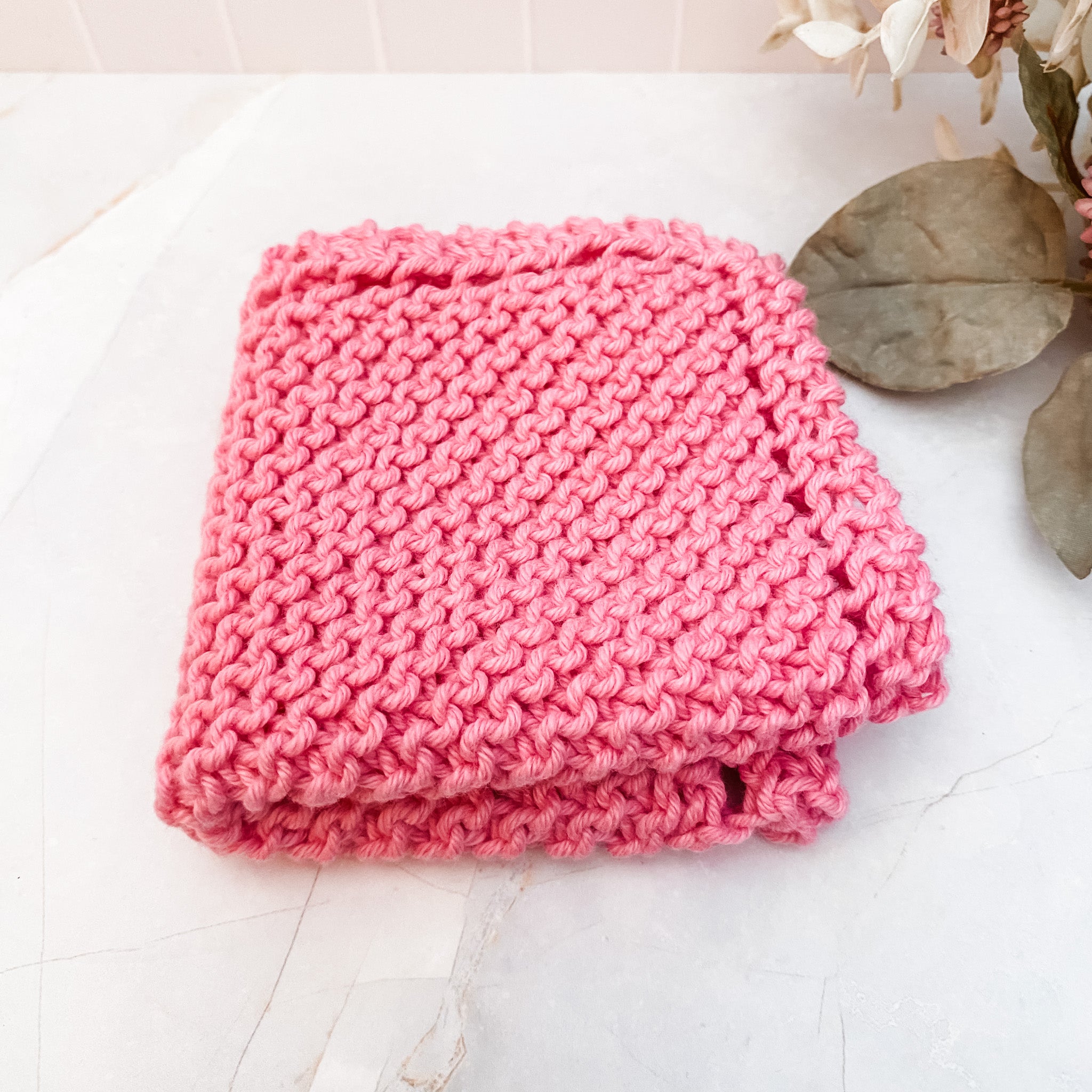 Handmade 100% Cotton Knitted Face or Dish Cloth