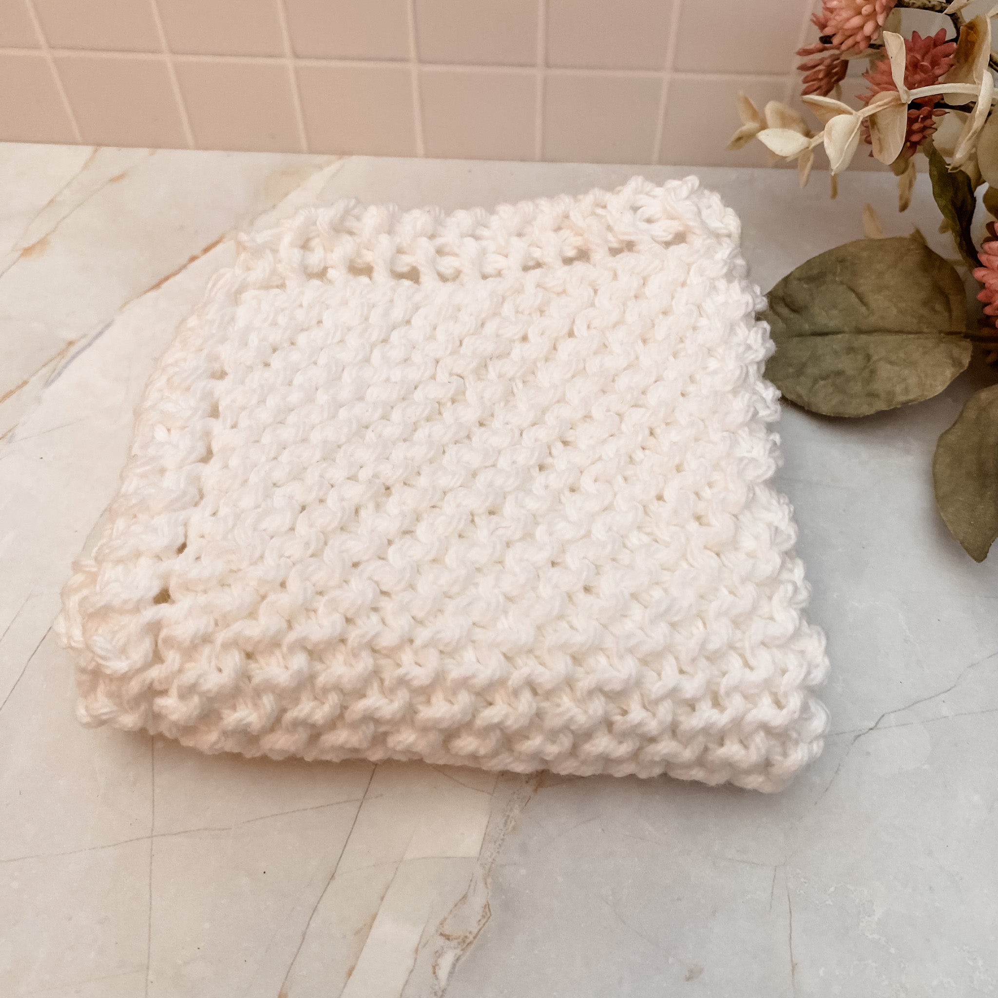 Handmade 100% Cotton Knitted Face or Dish Cloth