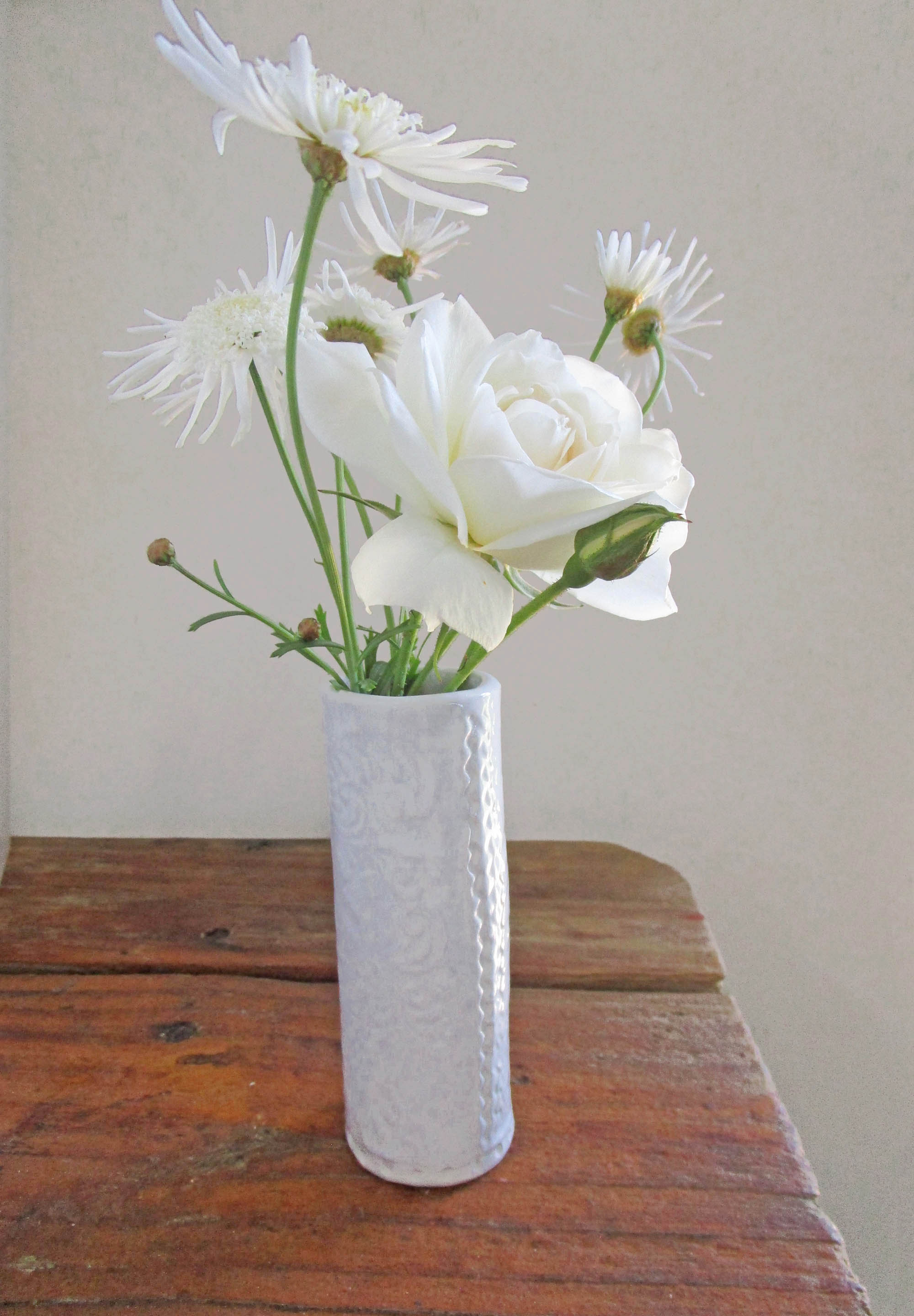 Handmade White Bud Vase - Small Vase - Posy Vase