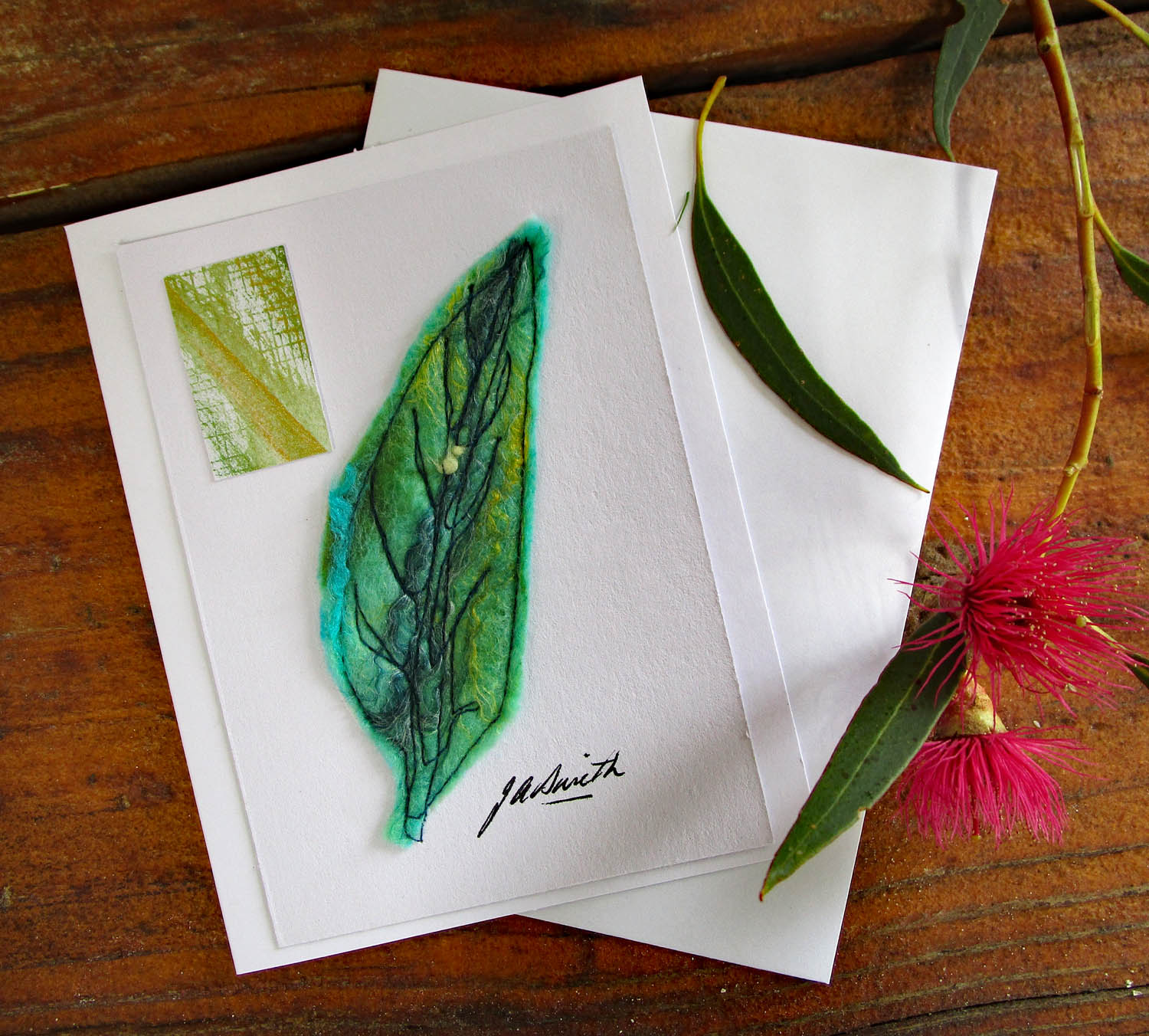Original Handmade Greeting Cards - Gum Leaf