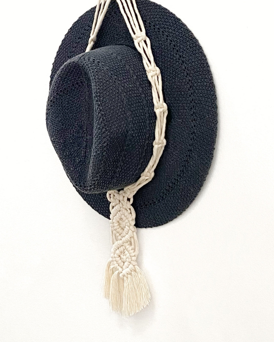Macrame Hat Hanger - Single - Driftwood or Wood Ring Option