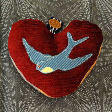 Heart Cushion - Bluebird