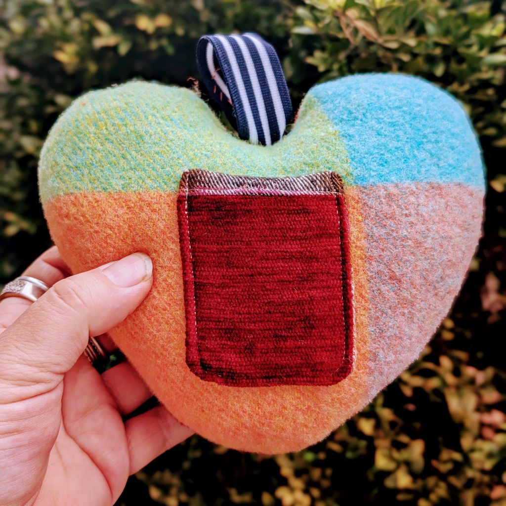 Heart Cushion - Bluebird