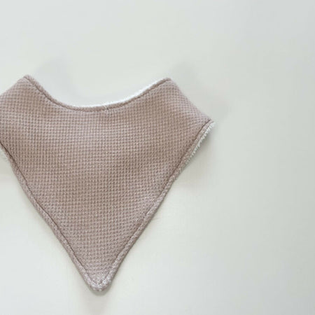 Mauve waffle bandana bib