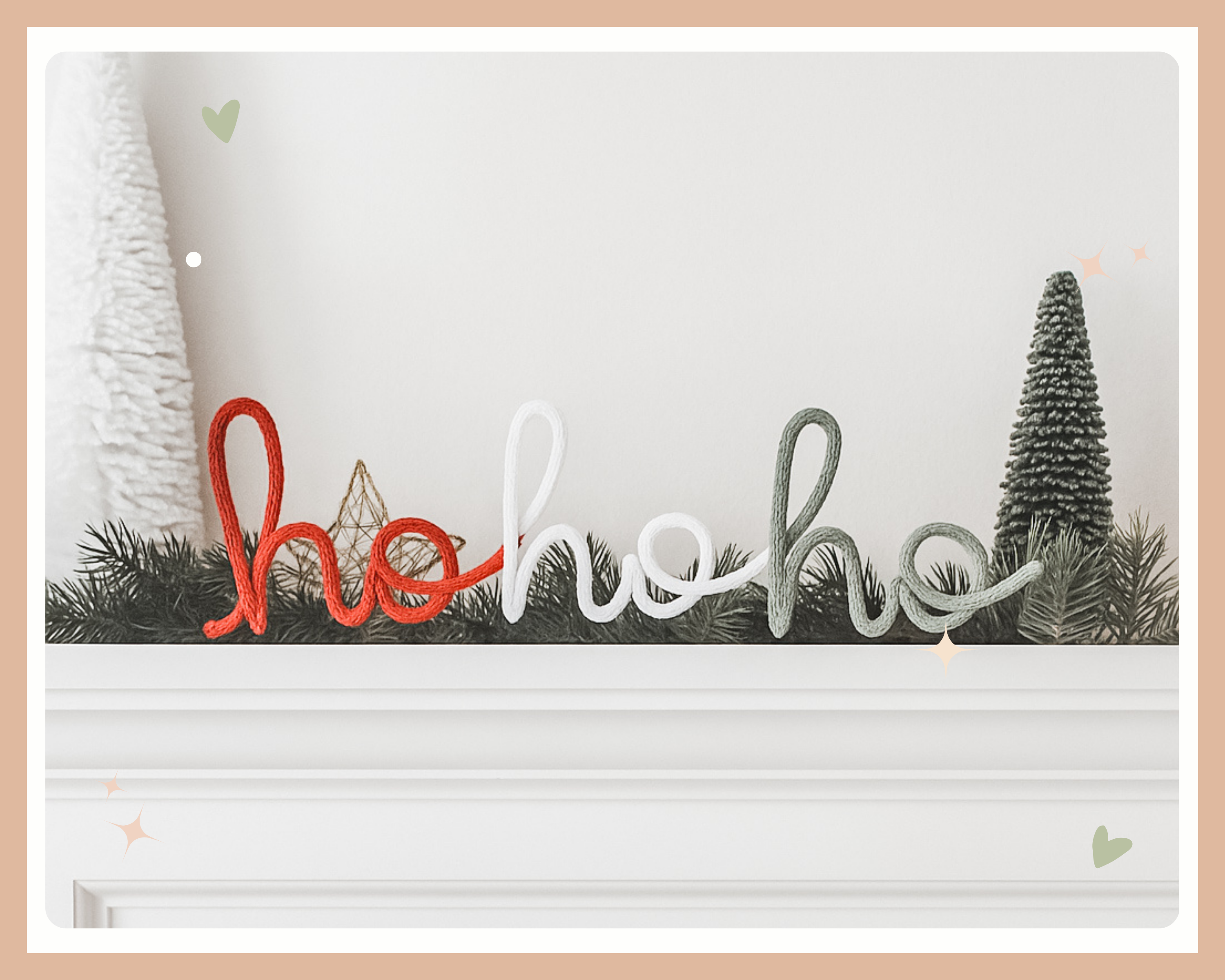 Christmas wall bookshelf knitted decor