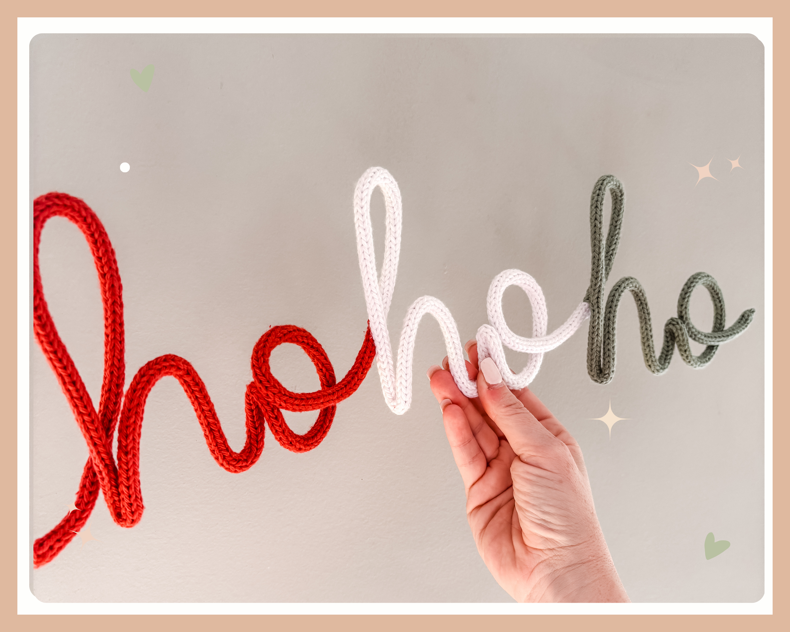 Christmas wall bookshelf knitted decor