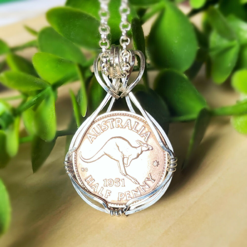 Australian Half Penny Pendant - Choose Your Year