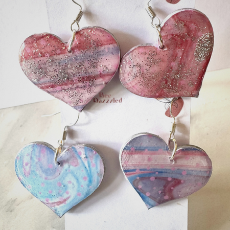 Handmade Sweetheart Cotton Candy Earrings