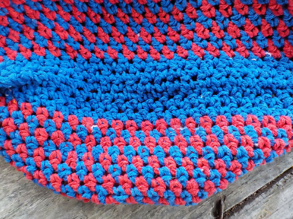 crocheted string bag made from cotton