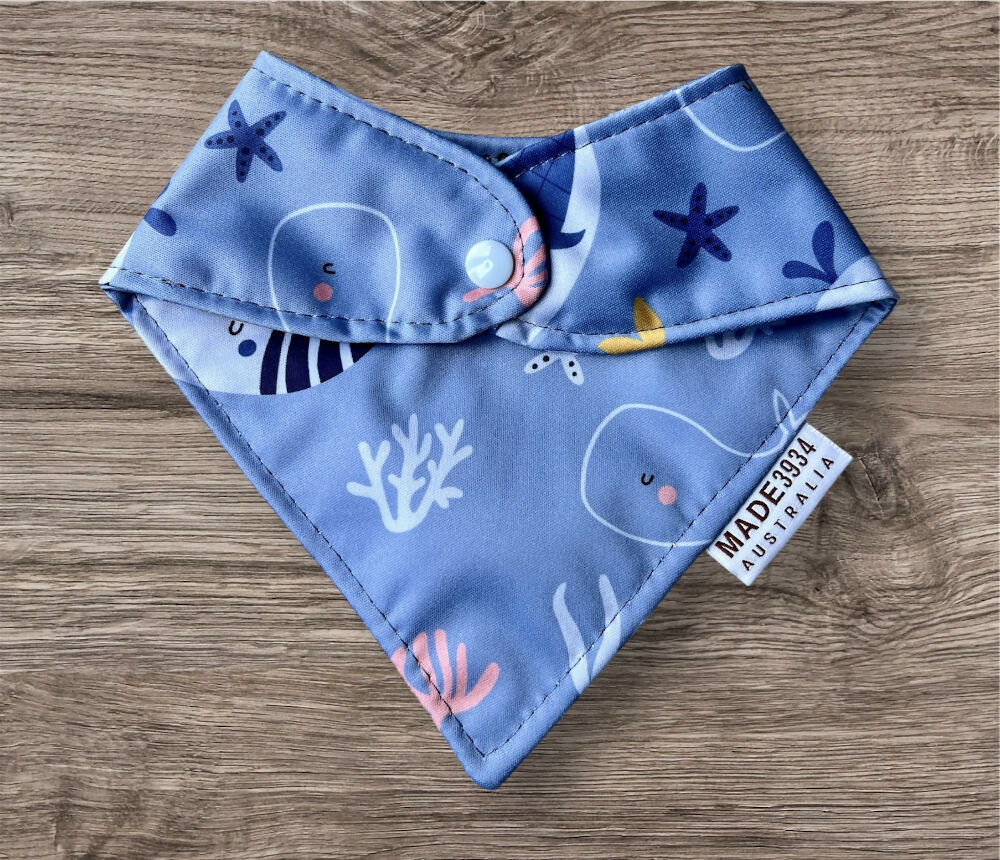 Bandana Style Waterproof Bib - Underwater on Blue Background