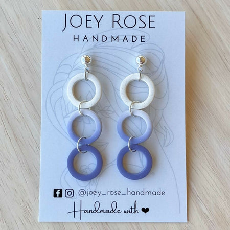 BRONWYN ~ Purple/Cream ~ Polymer Clay Earrings