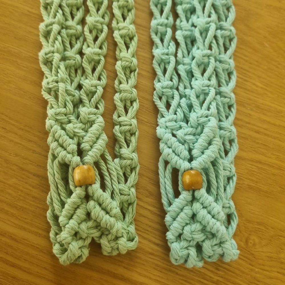 dual hang double hat hanger bead detail middle seafoam aqua