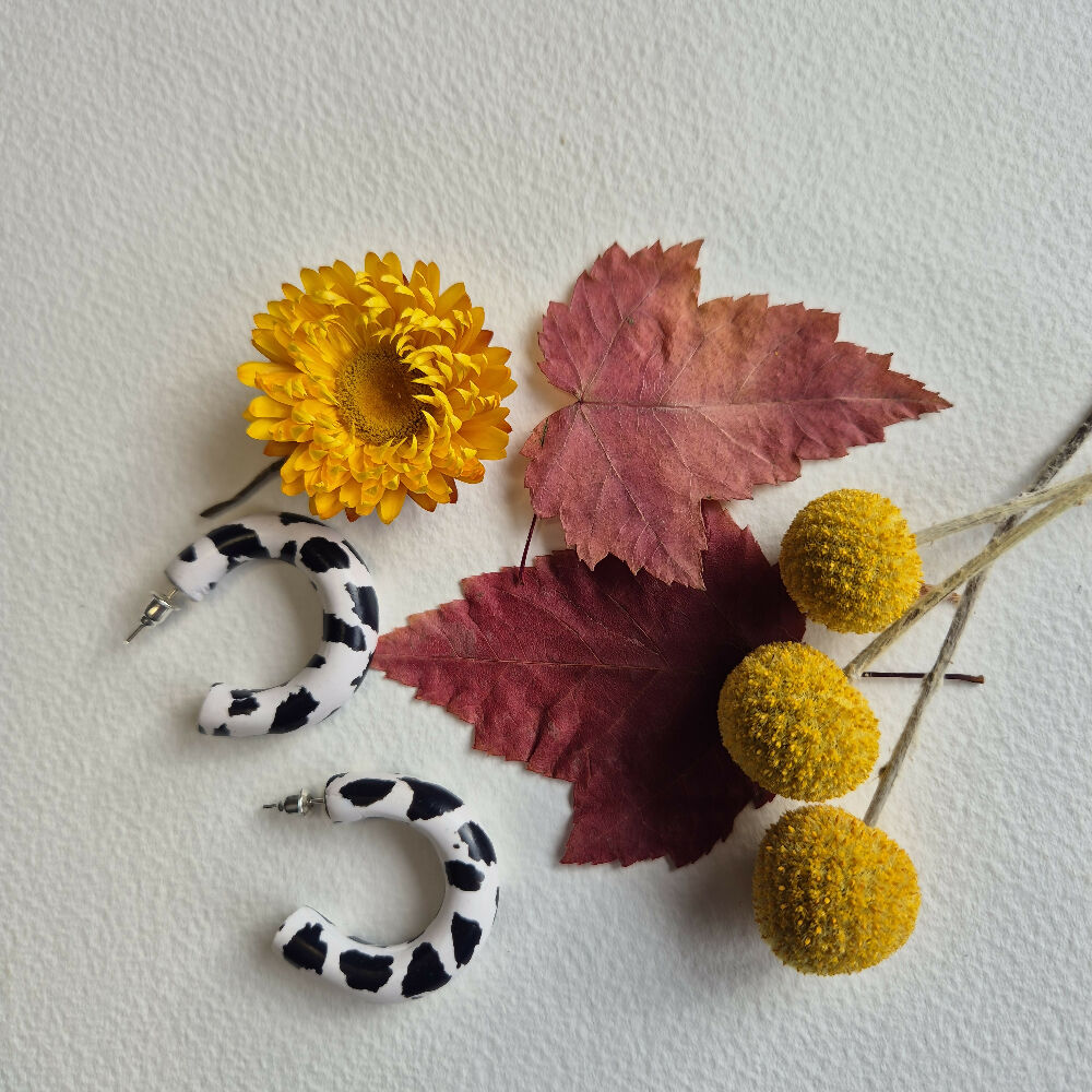 Moo Cow Hoop Earrings