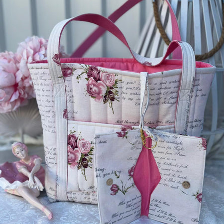 Pretty pink and White bag